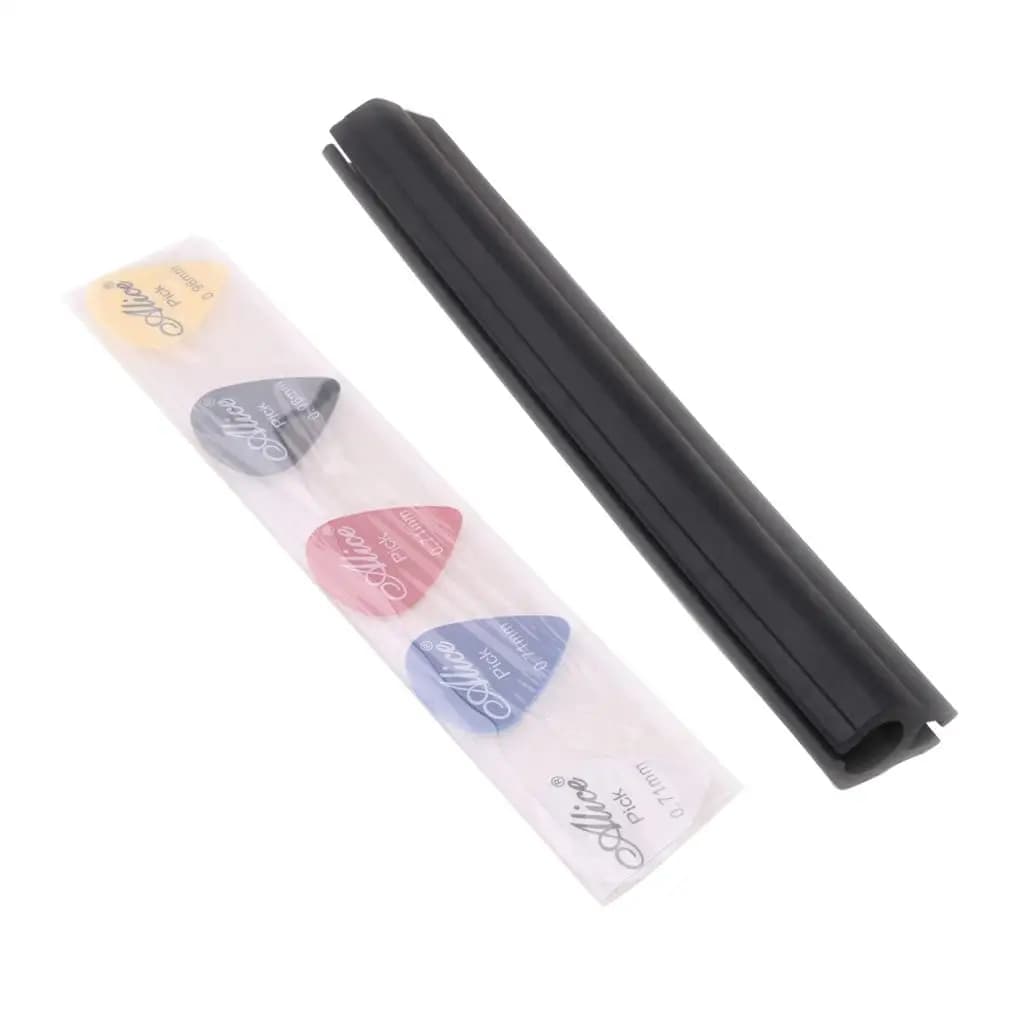 Supporto per plettro per chitarra in gomma per microfono con 5 plettri