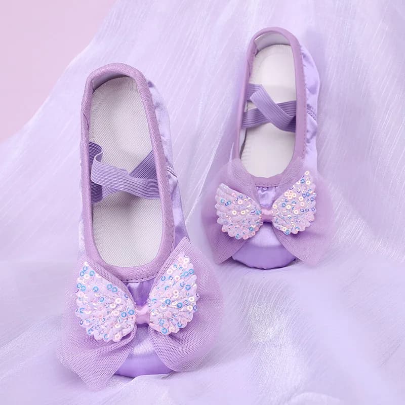 Scarpe da ballo per bambine con fiocco, scarpe da balletto per ragazze, scarpe da gioco per ragazze, scarpe da line dance, sneaker da balletto per bambini, abbigliamento da ballo
