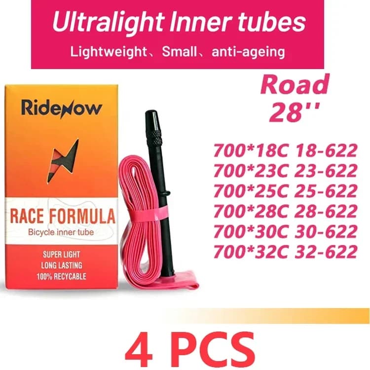 RideNow Camera d'aria ultraleggera per bici 700x18 25 28 32 Strada MTB Bicicletta TPU Pneumatico 45/65/85mm Lunghezza Valvola francese Tubo super leggero