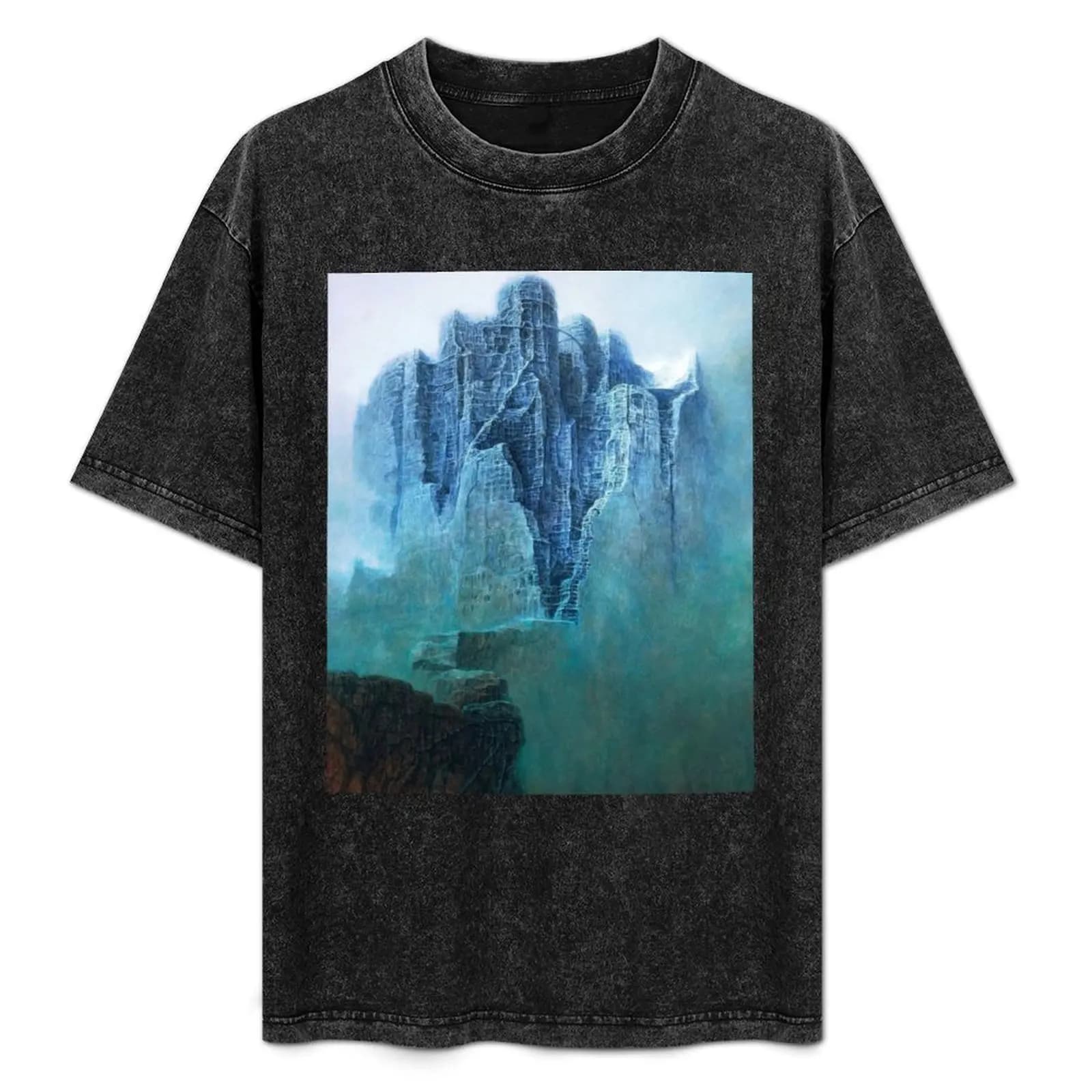 T-shirt Beksinski con stampa vintage e girocollo