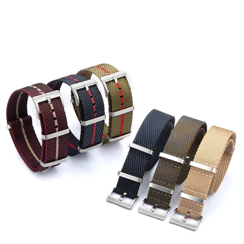 20mm 22mm Geometric Design Nylon Canvas Watch Strap Man Women Woven Pattern Band Universal Tudor Bracelet Replacement Parts