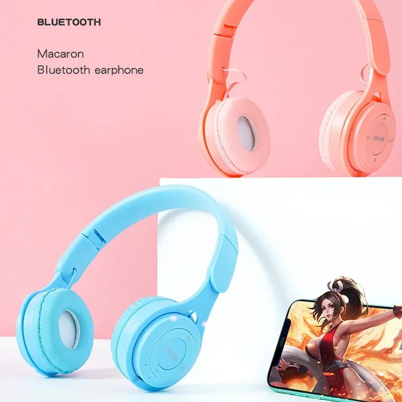 Cuffie stereo Y08 5.0 Bluetooth, auricolari sportivi pieghevoli wireless, cuffie da gioco over-ear per Android e iOS