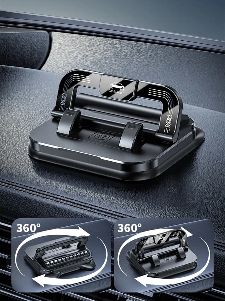 Supporto universale per telefono per auto da cruscotto Supporto per telefono con rotazione di 360 gradi Supporto per telefono cellulare con targa