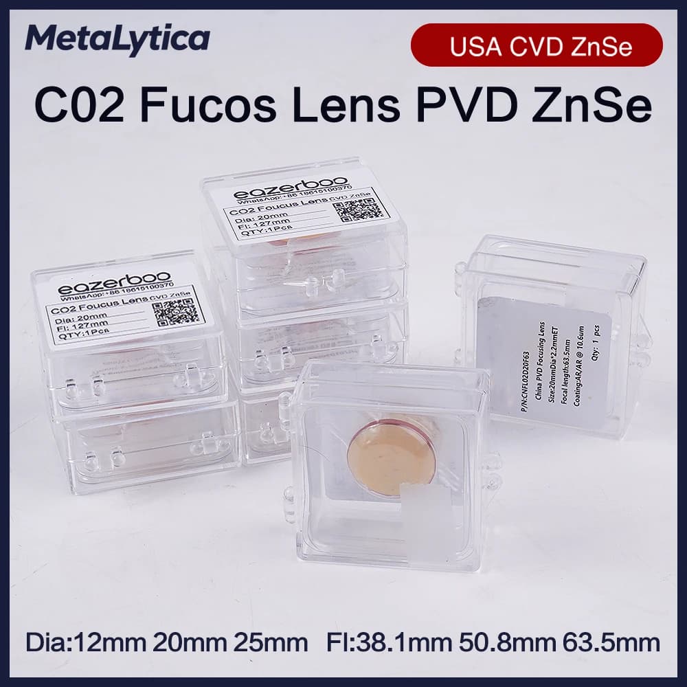 Laser focus lens CO2 diameter 12/15/18/19.05/20mm, focal length 38.1/50.8/63.5/101.6/127mm for CO2 laser cutting machines