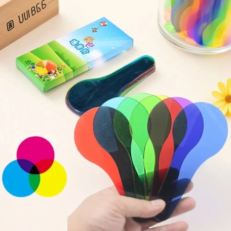 Fogli Colorati Traslucidi Montessori, Giocattoli Sensoriali per Bambini, Puzzle per l'Apprendimento Precoce del Mixaggio e Riconoscimento dei Colori, Ausili STEM per la Scuola Materna