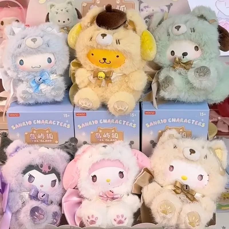 Sanrio Family Island Fox Series Vinyl Plush Blind Box - Action Figure da Collezione, Bambola Ornamentale, Giocattolo - Blind Box Toys