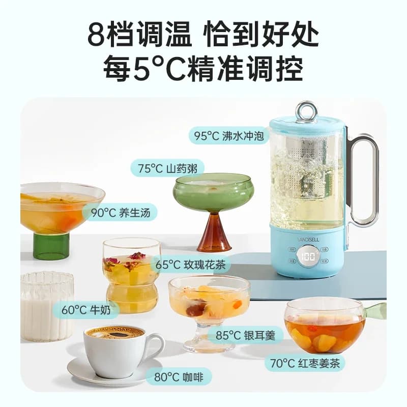 Mini Office Electric kettle 220V Multifunction Glass Teapot Titanium BDL Health Cup