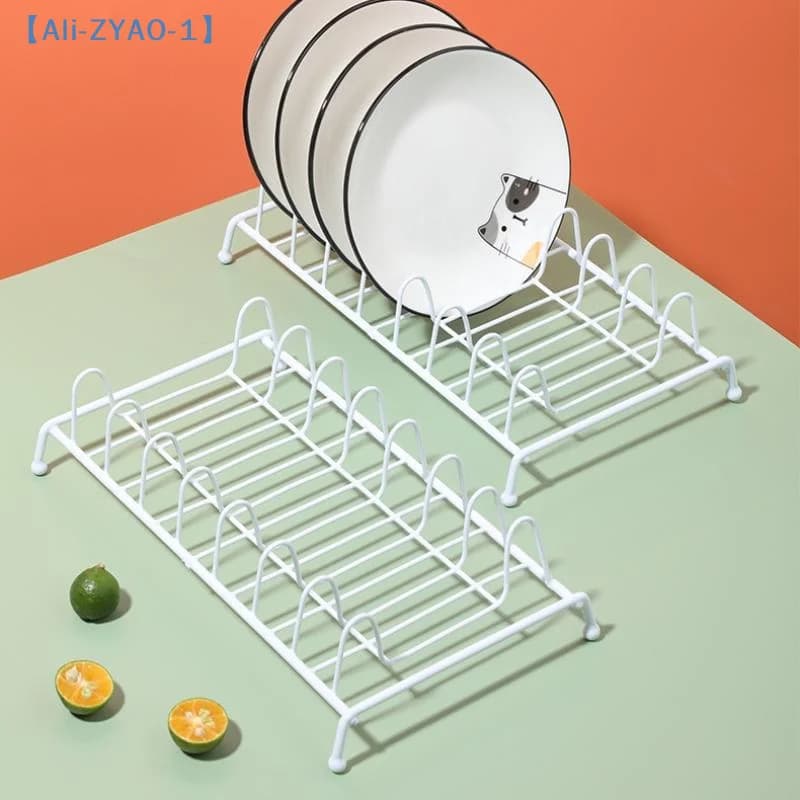 【ZYAO-1】Scolapiatti in Ferro Bianco, Supporto per Stoviglie, Ripiano di Asciugatura, Vassoio Portaoggetti per Ciotole e Piatti
