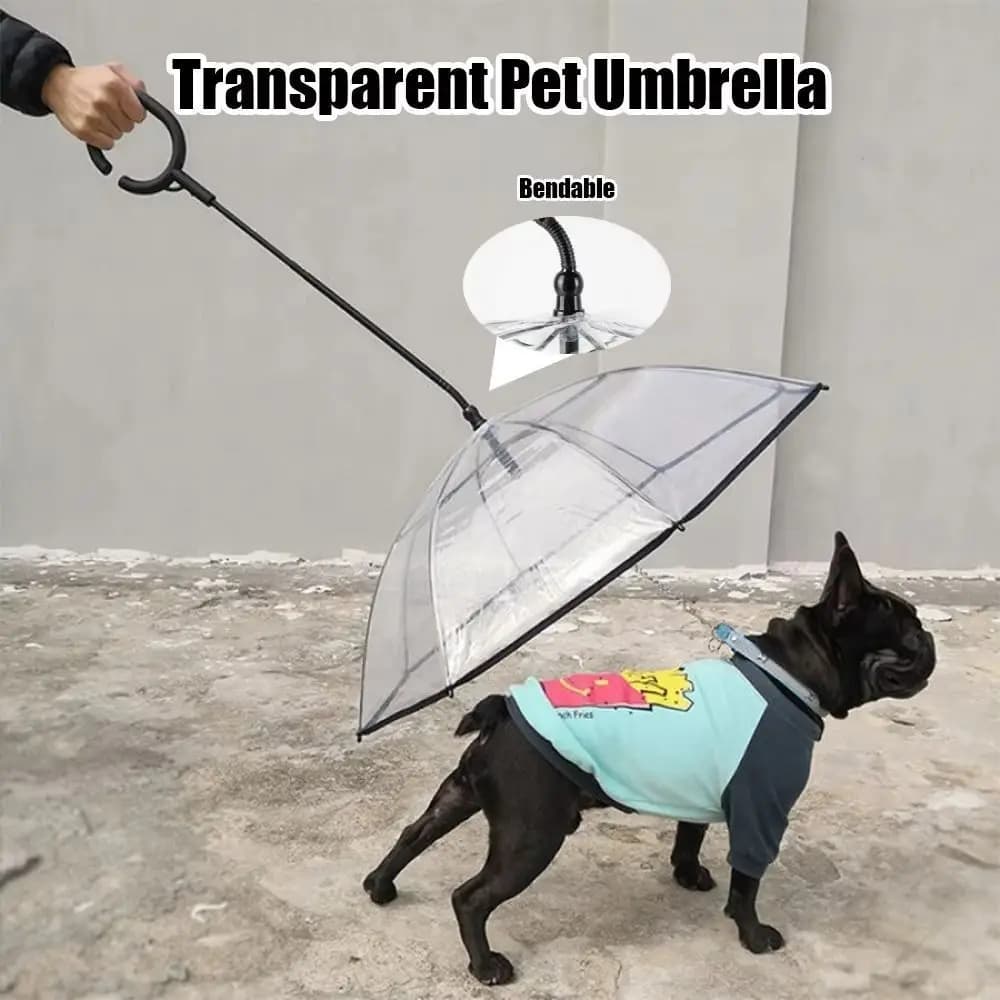 Ombrelli per cani trasparenti staccabili Manico a forma di C con guinzaglio Poncho per cani Impermeabile antipioggia regolabile per cani Forniture per animali domestici