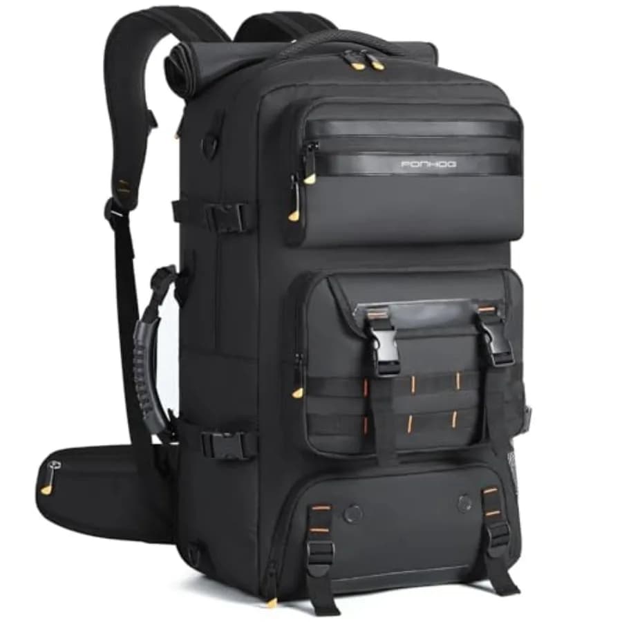 Zaino da viaggio per uomo, borsa da viaggio convertibile approvata per il trasporto aereo da 50 litri con scomparto per scarpe, bagaglio per laptop da 17 pollici con