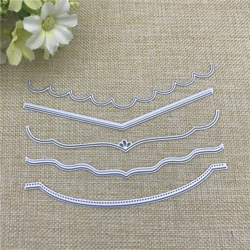 5pcs/Set Decorative Cards Edges die cutting metal die decoration for scrapbook punching card cutting DIY process edge cutting