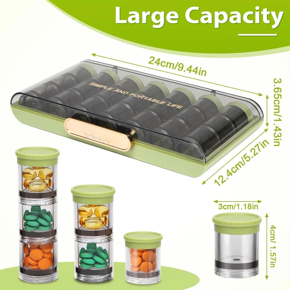 1 pc napkin 3 times a day, container for daily pills with 21 compartments, large weekly case for medicines 7 days, for vitamins