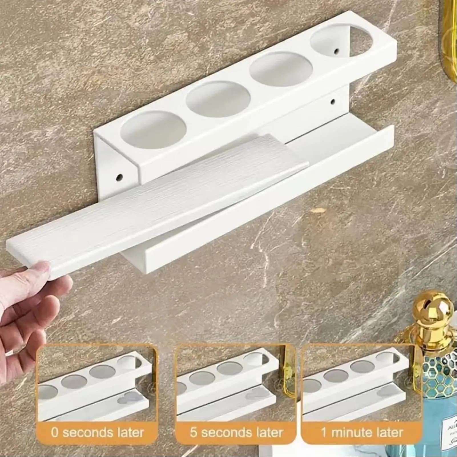 Electric toothbrush holder 4 slot without drilling support with diatomite base Bathroom brush holders for toothpaste