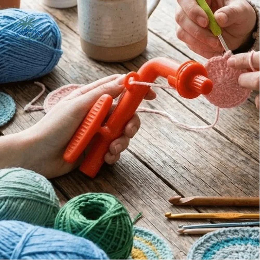 3-in-1 Crochet Crochet Holder Effectively Ergonomic Handle Crochet Assistant Tool Plastic Hook Grip Beginner Friendly