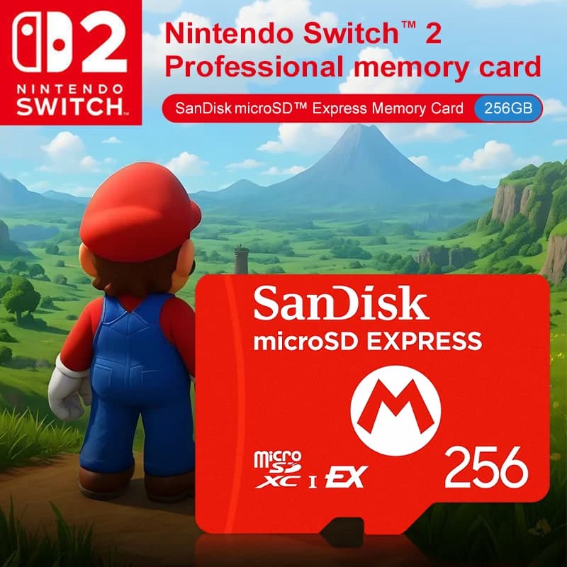 SanDisk Original 256GB MicroSD Express Card for Nintendo Switch2 Professional High Speed Memory MicroSDXC I EX Card 880MB/s Read