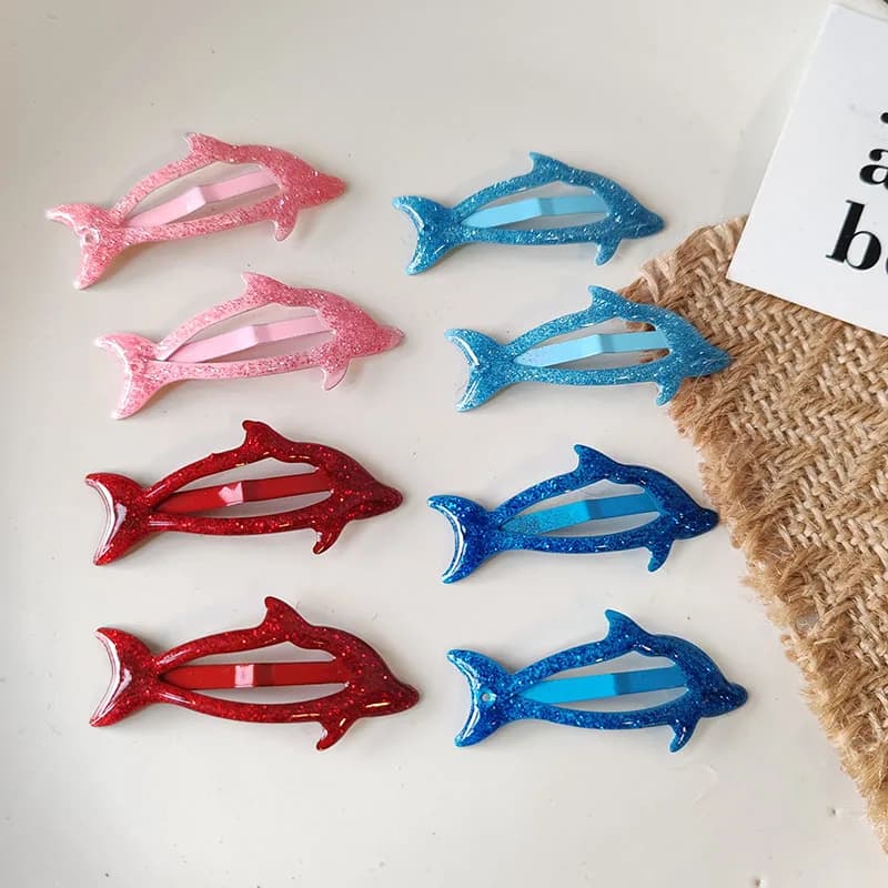 2pc carino delfino BB clip laterali per capelli forcina granchio per ragazze donne bambino festa di festa regalo accessori per capelli copricapo ornamento