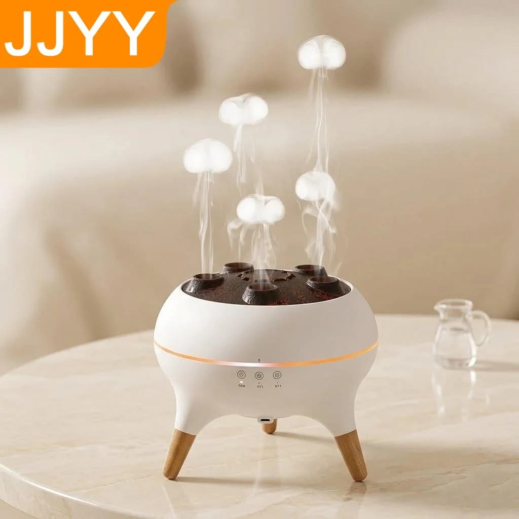 Umidificatore Silenzioso a Nebbia Fredda, Diffusore di Aromi a Forma di Medusa, 7 Colori, Spegnimento Automatico, Ideale per Camera da Letto e Arredamento Casa, 28dB