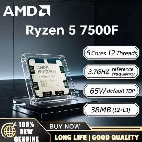 AMD Ryzen 5 7500F 3.7GHz 6 Core 12 Thread Processor Socket AM5 Not Brand New Desktop CPU For Gaming PC