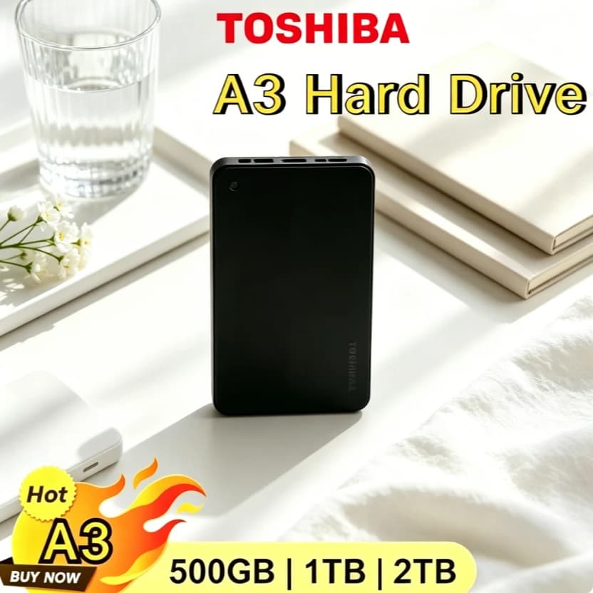 Toshiba A3 Original External Portable Hard Drive USB Large Capacity HDD For Laptop Desktop Mobile PC Data Storage Backup Disk