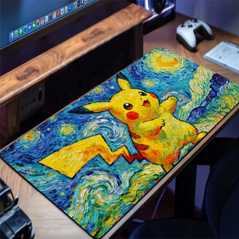 Tappetino per mouse grande Pokemon Pikachu Gengar Gamer, tappetino per tastiera e mouse per PC, tappetino da scrivania, tappetino da gioco per CS GO 900x400