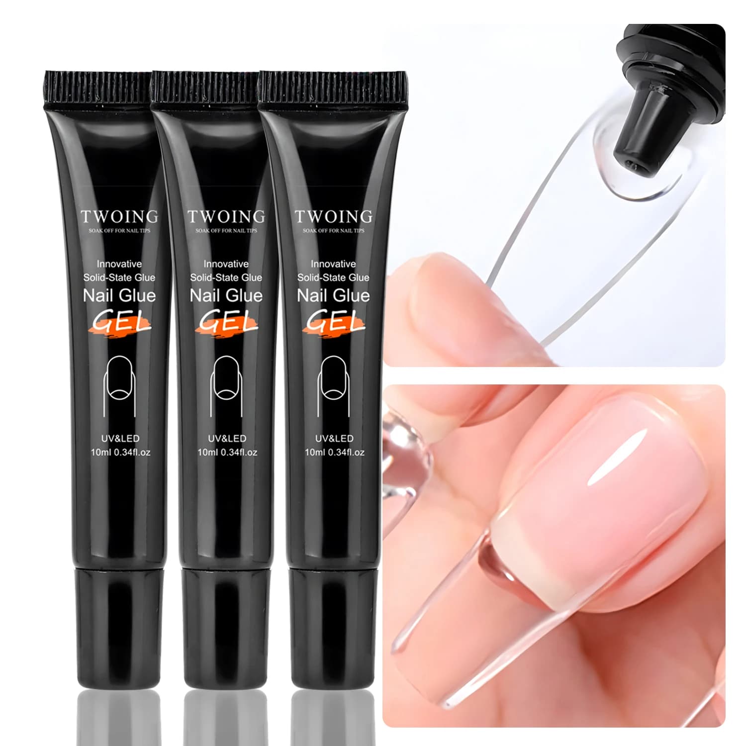 Solid nail glue Nail tips Gel for pressing on nails, Acrylic nail gel for manicure extension, long lasting fake nail glue