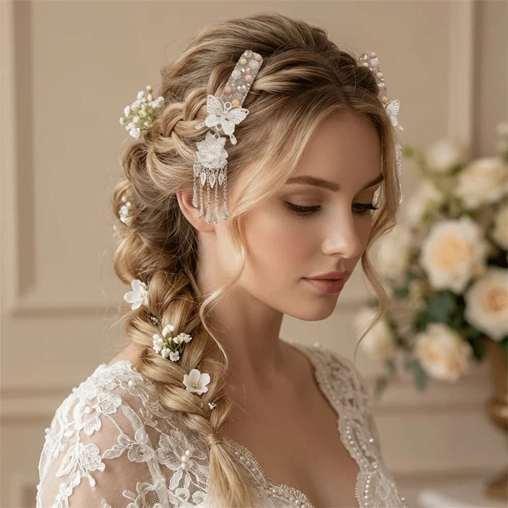 New Advanced Sense Butterfly Hair Clips Elegant Bangs Side Clips Hair Accessories Party
