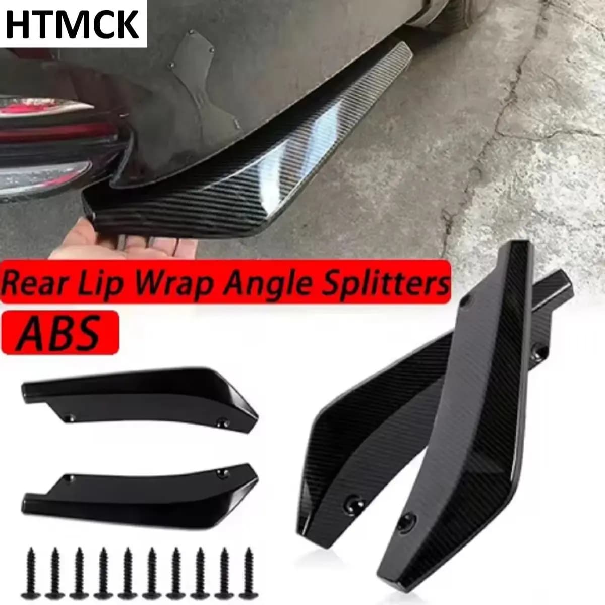 Protezione Universale per Paraurti Anteriore e Posteriore Auto, Spoiler, Diffusore, Splitter, Protezione Antigraffio, Alette in Fibra di Carbonio, Estensione Minigonne Laterali