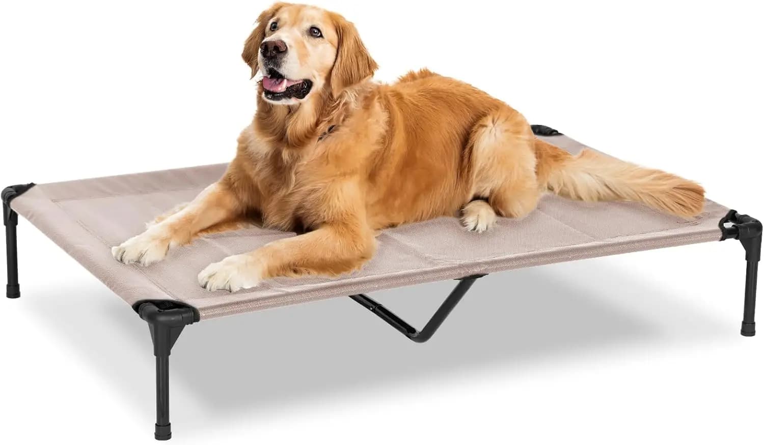 Cuccia Rialzata XL per Cani da Campeggio Esterno, Lettino Rinfrescante in Rete Lavabile Anti-Morso, 49x33 Grigio