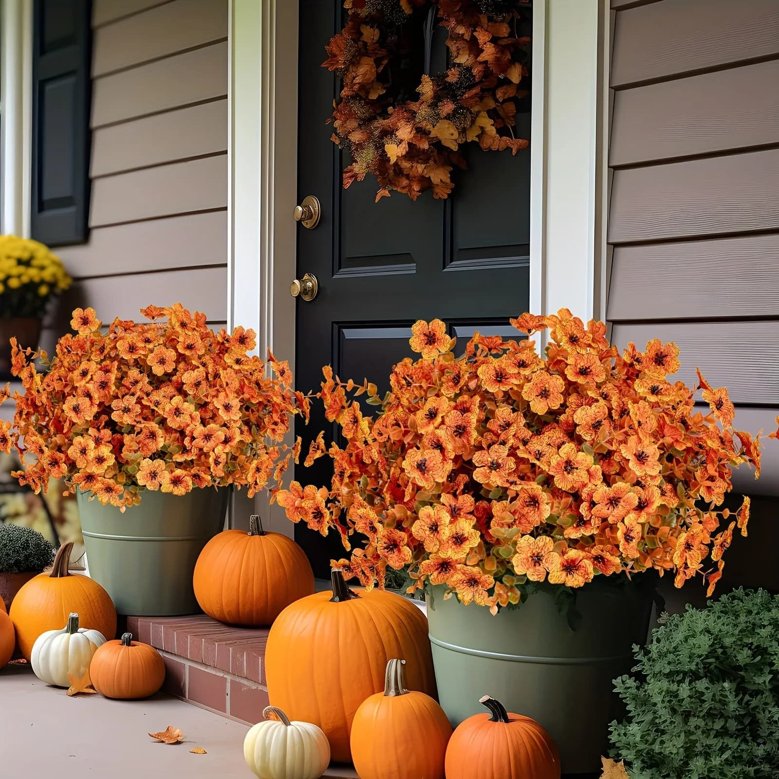 Artificial Fall Flowers,Realistic Silk Flower for Thanksgiving Harvest Home Table Centerpiece Indoor Fall Decor,Artificial Plant