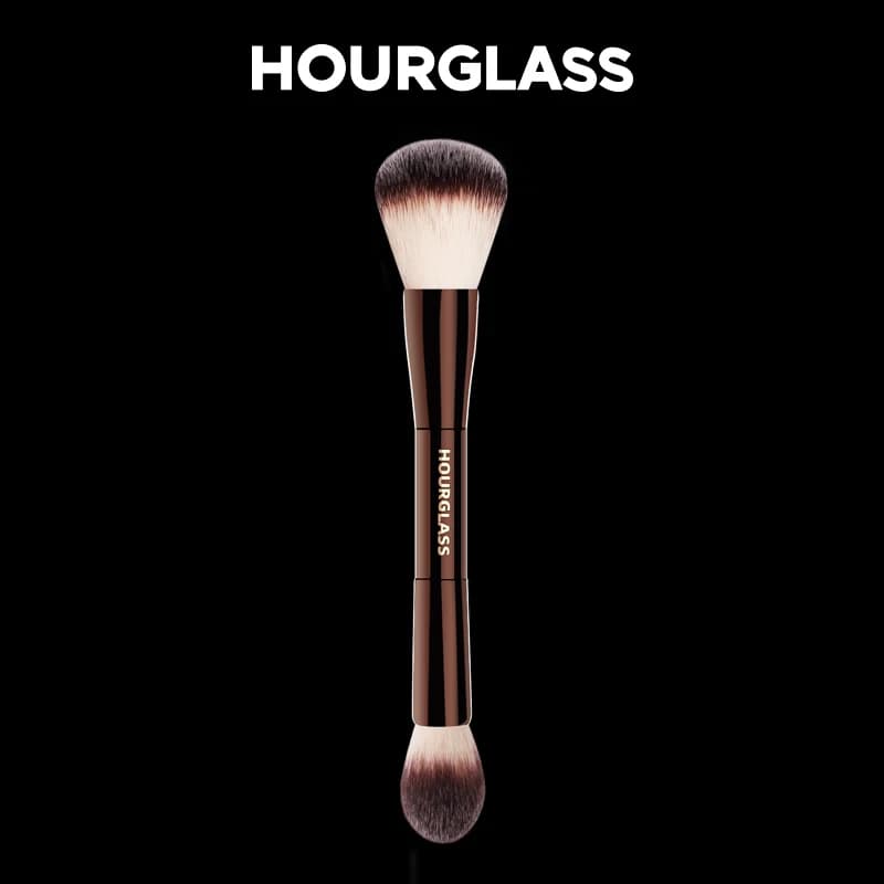Hourglass Makeup Brush - N.17 Lighting Brush with Soft Double Head Sets, Fashion Design, Single Brush for Face