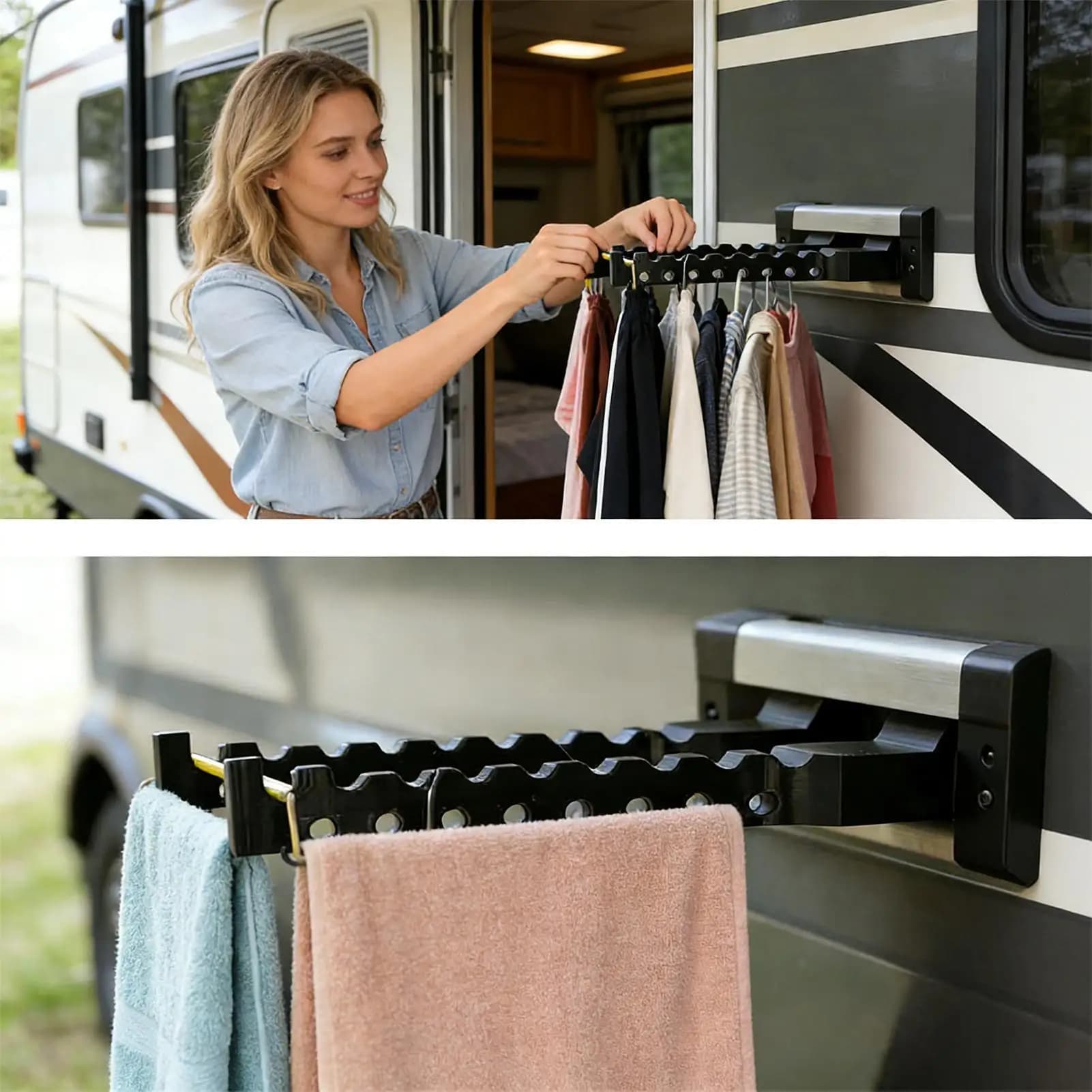 Stendibiancheria a 2 Pieces for Quick Installation, Hanging Stendino for Vehicles, Family, Cars, Interior, Exterior, Garage