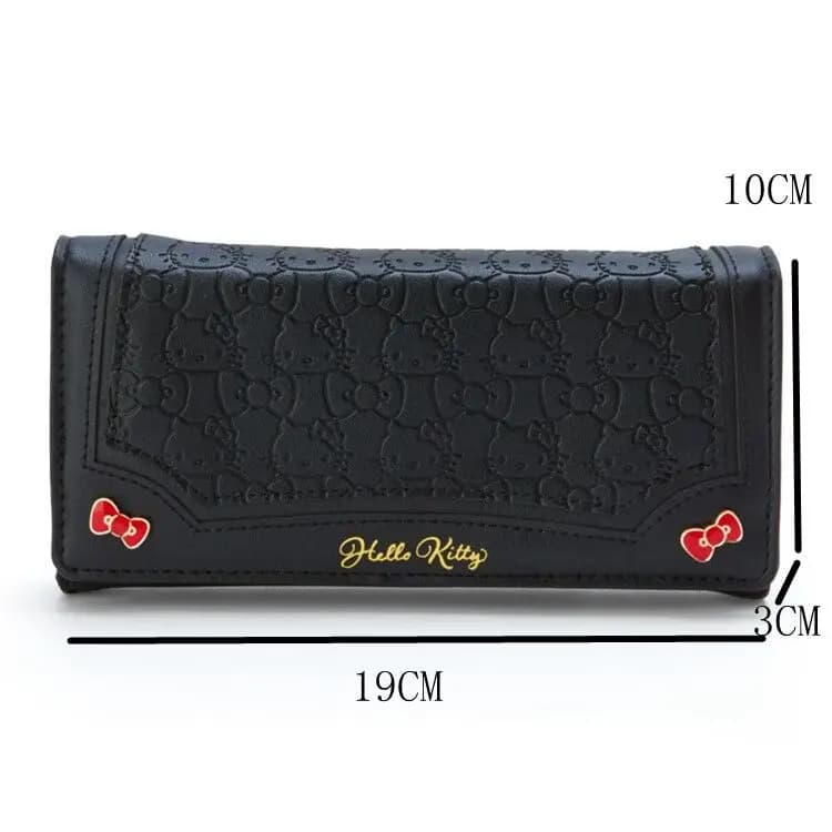 Kawaii Hello Kitty PU Foldable Long Wallet Zipper Anime Cartoon Card Coin Purse Holder Travel Passport Ladies Clutch Lovely Gift