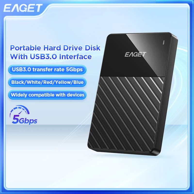 EAGET Disco rigido esterno portatile HDD Disco rigido esterno G26 1TB USB3.0 5Gbps di archiviazione compatibile per PC Laptop TV PS4 Xbox