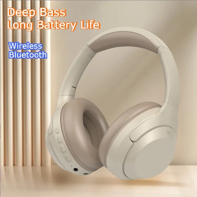 Cuffie Wireless Dual Mode C-2235 con Bassi Profondi, Lunga Durata della Batteria, per Gaming e Sport, Ricaricabili, Over-Ear con Microfono, Nuove