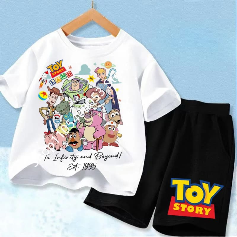 Set di T-Shirt per Bambini Toy Story con Personaggi Classici Woody e Buzz Lightyear per un Look Divertente e Alla Moda