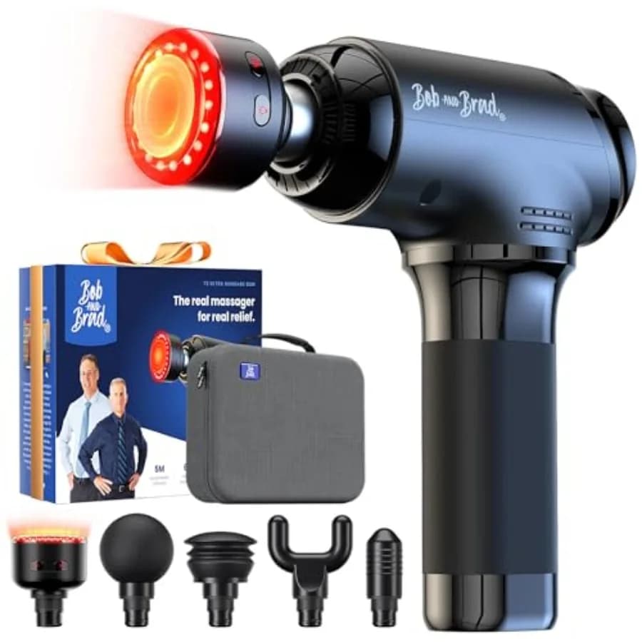 T2 Ultra Massage Gun with Heat and Red LED Therapy, Heated Massage for Athletes Backgrounds, FSA Professional Percussion Massage