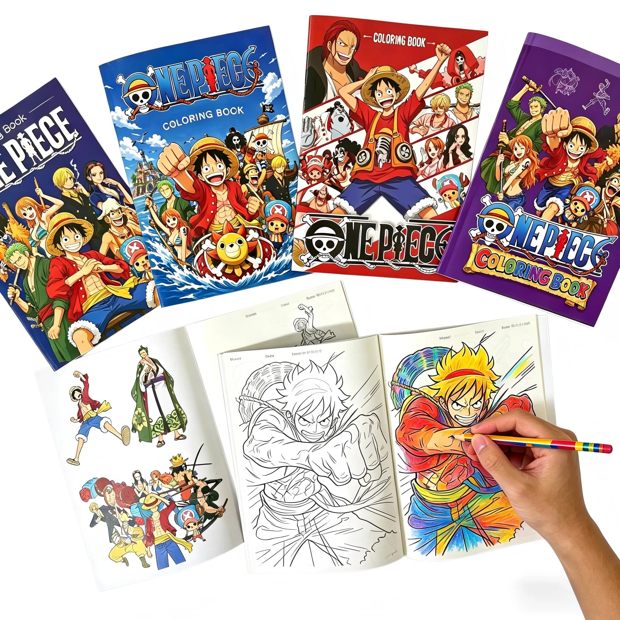 Libro da colorare Anime One Piece, 36 pagine, Luffy Zoro Chopper, libro da disegno per bambini e adulti, antistress, terapia artistica, regalo di compleanno