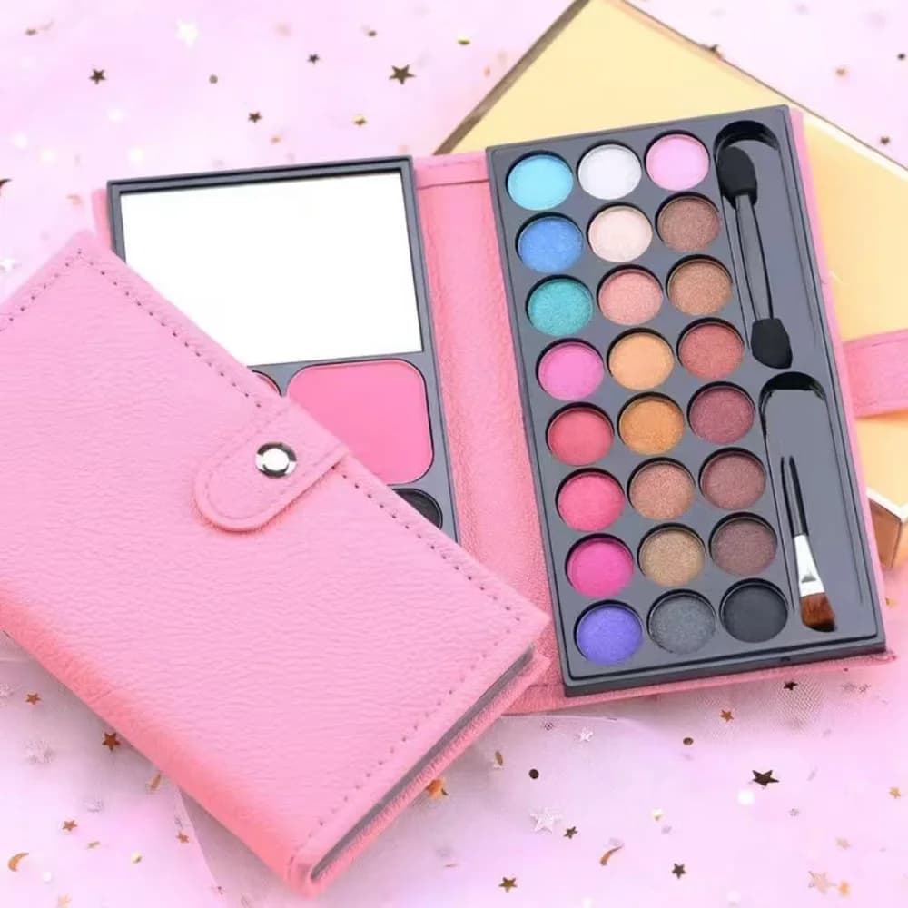 Collection of beauty tricks from 32 colors Palettes for matte glittering makeup Eyebrow Fard for face Compact dust lip with mirror