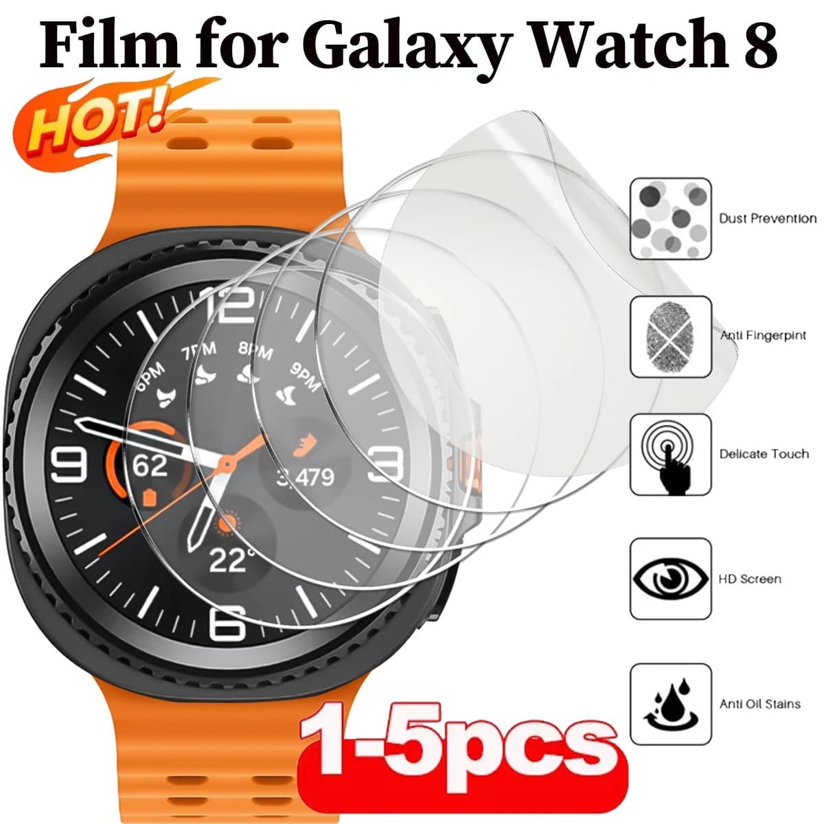 1-5PCS Pellicola protettiva per schermo idrogel per Samsung Galaxy Watch 8 Classic 46mm HD Protezione per schermo per orologio 8 40mm 44mm