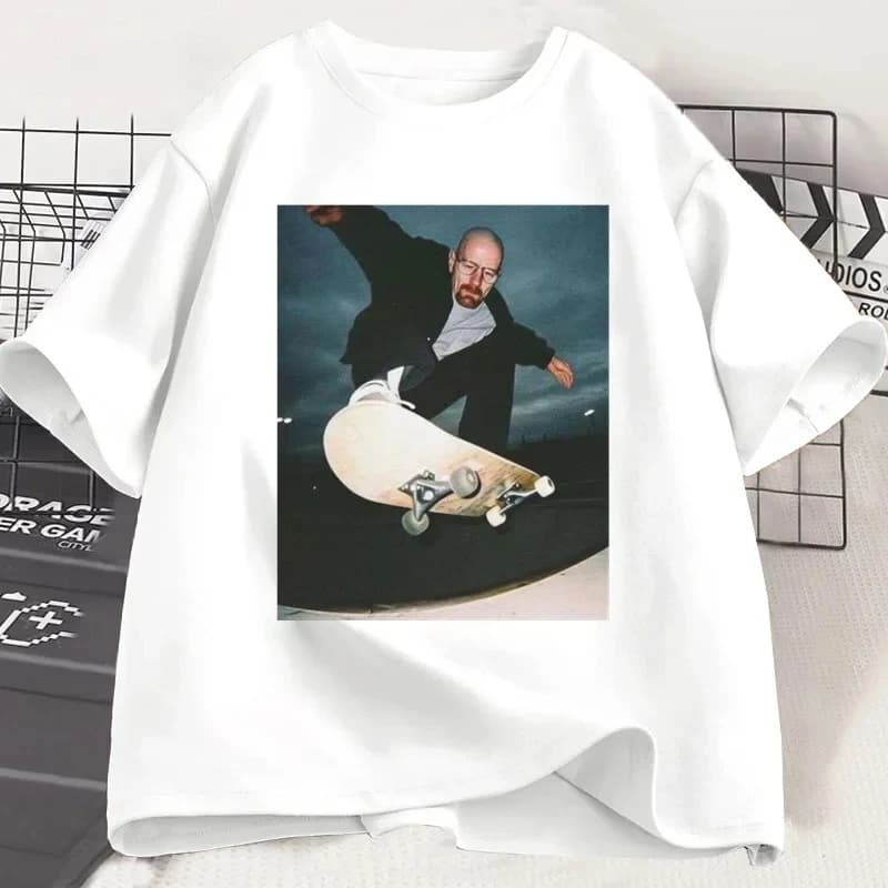 Breaking Bad Heisenberg T-shirts Man Walter White 90s Skate T-Shirt Woman and Man Unisex Graphic Printed T Shirt Tees