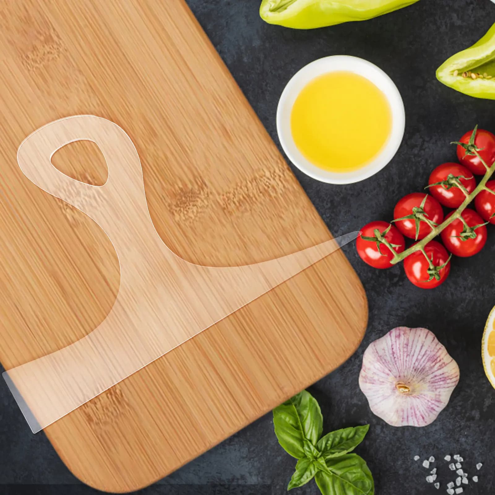 Stencil Trasparente in Acrilico per Tagliere con Manico, Riutilizzabile per Artigianato, Falegnameria, Fai-da-Te in Cucina