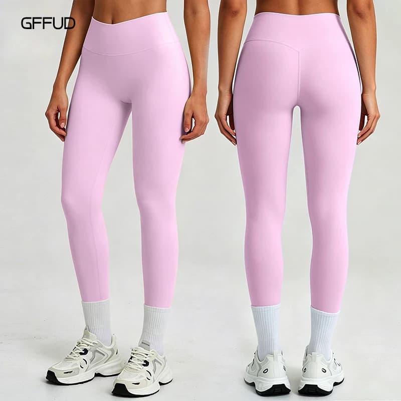 Leggings Yoga Premium Effetto Nudo da Donna a Vita Alta, Modellanti e Contenitivi, Pantaloni da Palestra Elastici e Aderenti per Corsa