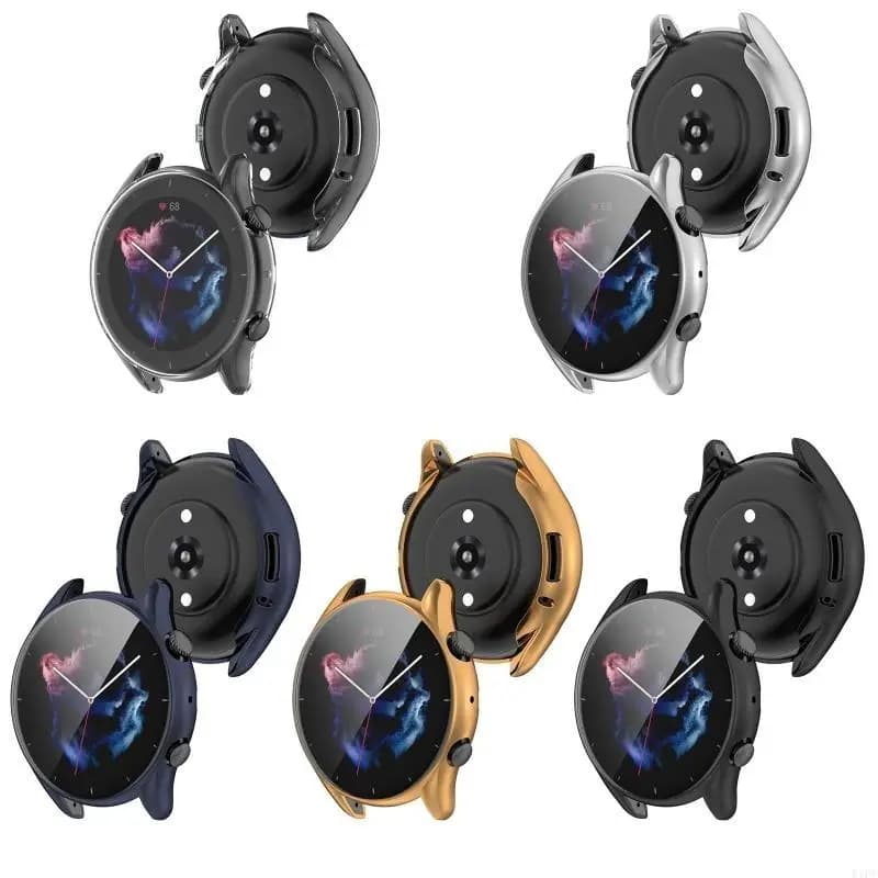 E1PF for Smart Watch Full Coverage Case Waterproof Protector Shockproof Housing Frame Bumper for Shell for HuamiAmazfit G