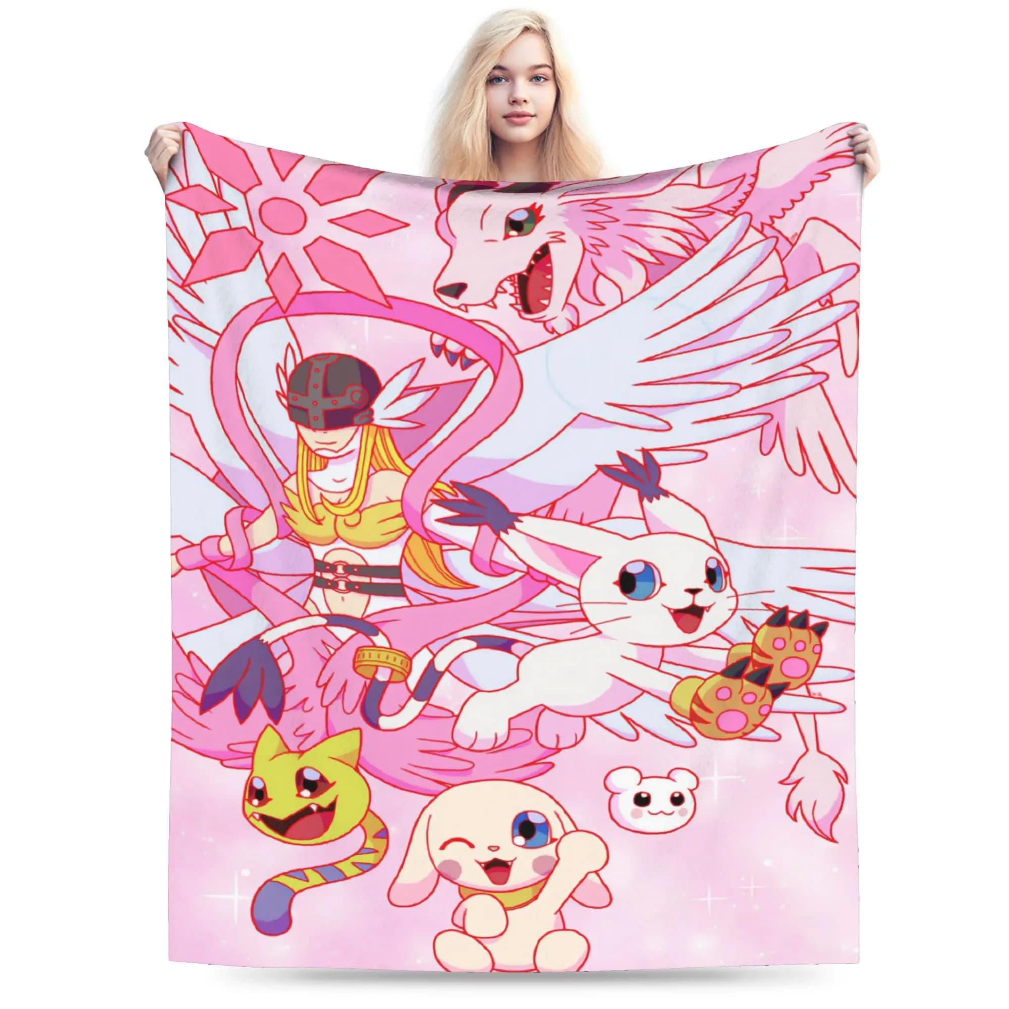 Digimon Adventure Warm Soft Blanket Kids Adult Plush Bedding Throws Fashion Couch Chair Flannel Bedspread Sofa Bed Cover