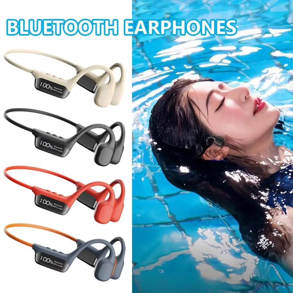 Cuffie a Conduzione Ossea S10 per Nuoto, Auricolari Impermeabili Bluetooth 5.4 Open-Ear per Corsa e Immersioni