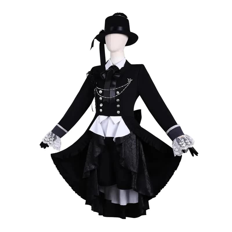 Costume Cosplay Black Butler Emerald Witch Arc Phantomhive, Abito con Cappotto a Coda di Ciel, Outfit Completo per Carnevale; 5;e,8\v,5/; 5'b\7,k/