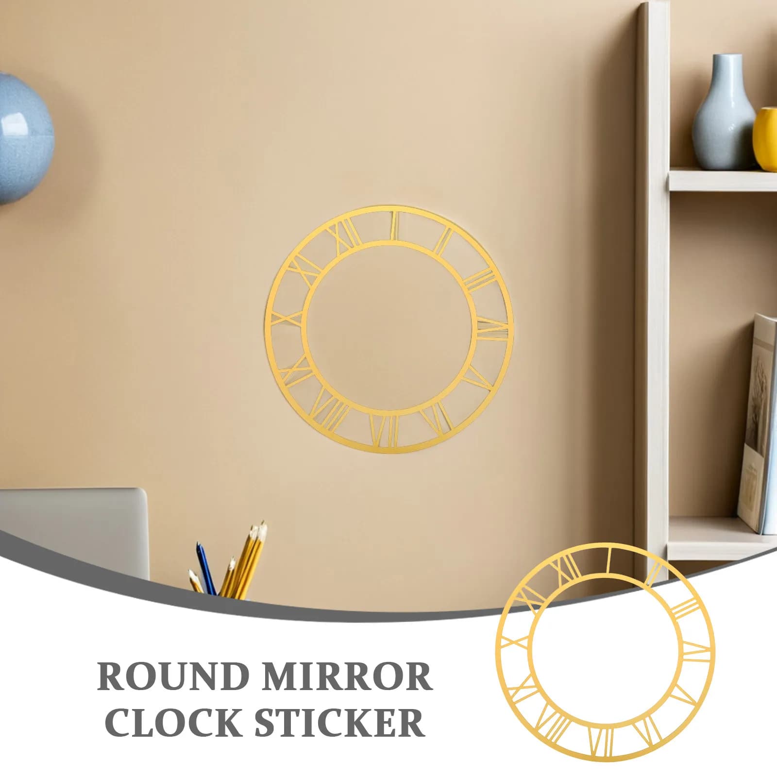 Mirror Wall Clock Self Adhesive Acrylic Mirror Surface Roman Numerals DIY Large Wall Sticker Clock Minimalist Home Decor 30Cm