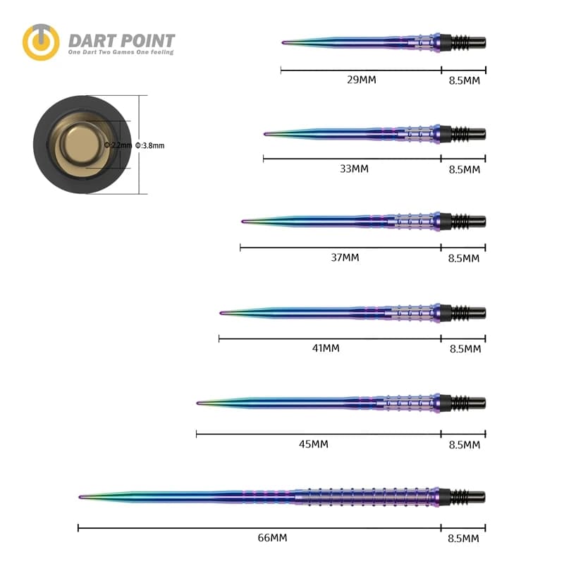 CUESOUL OTO Point Small Thread Steel Tip Dart Point,Pack of 3 Pcs-SHARK/ARMOUR/ PEAK