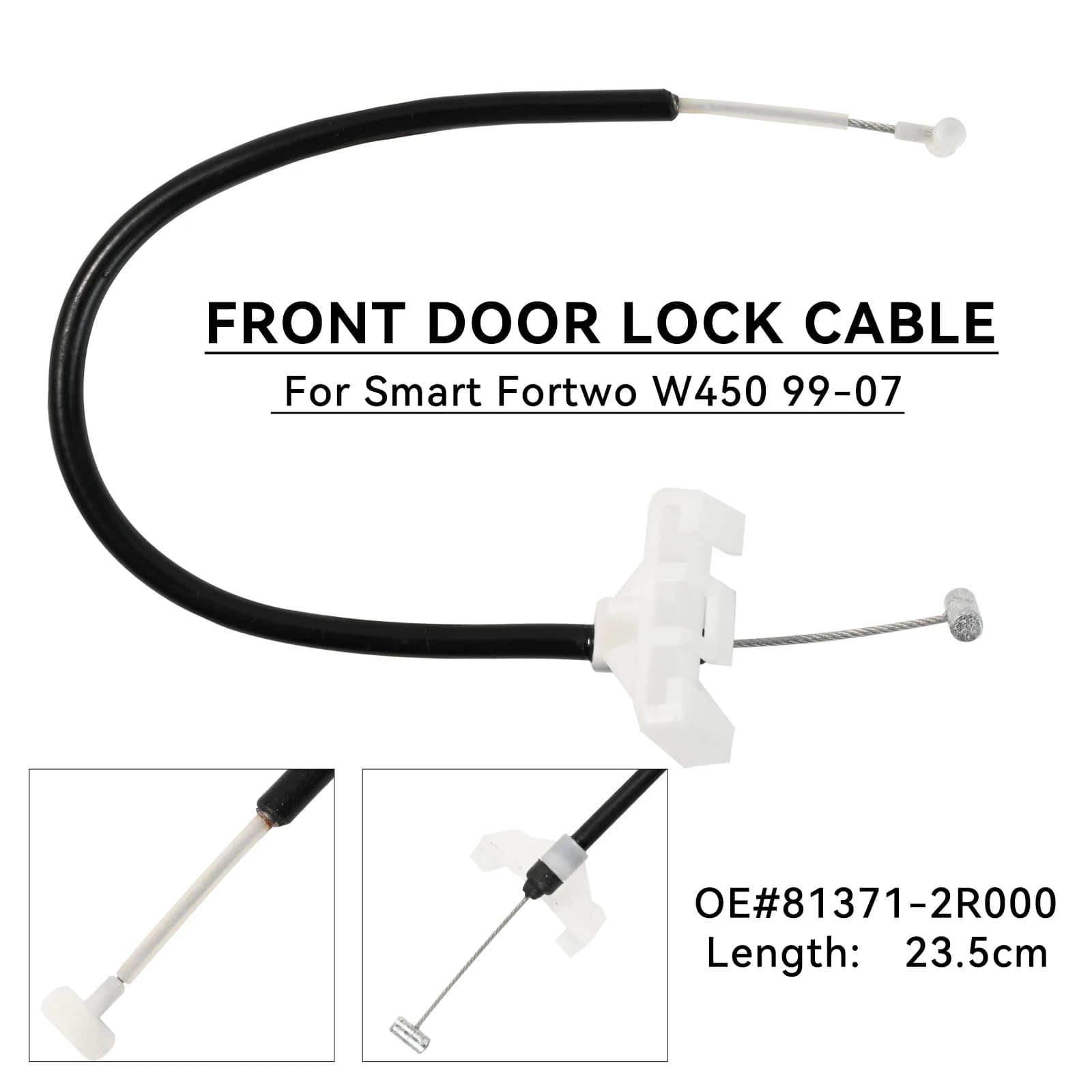 Cable Wire Tie Handle Door Opener External For Smart Fortwo 450 Cabrio W450 City Coupe 1998 1999 2000 2001 2002 2003 2004 - 2007