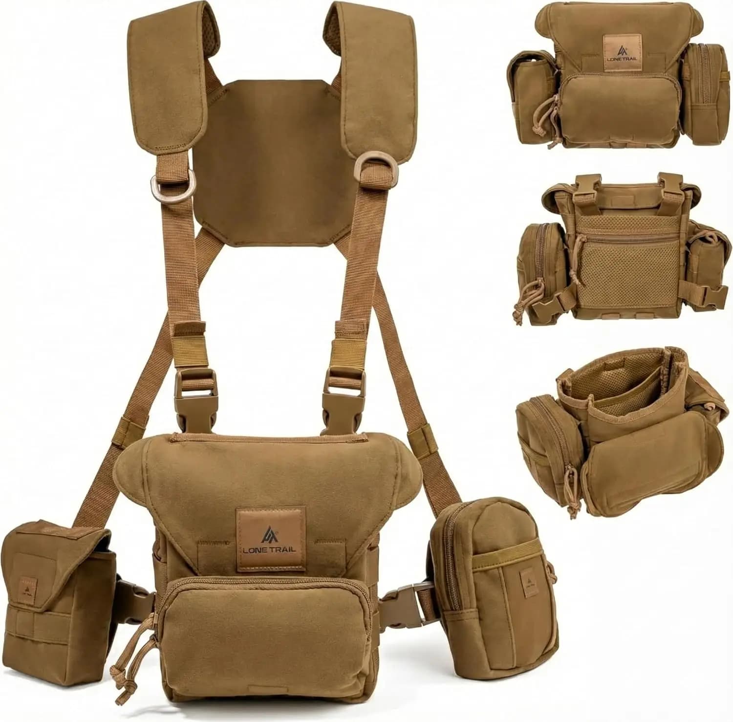 Cintura Porta Binocolo Impermeabile - Leggera con Tasca per Telemetro, Chiusura Magnetica e Sistema MOLLE